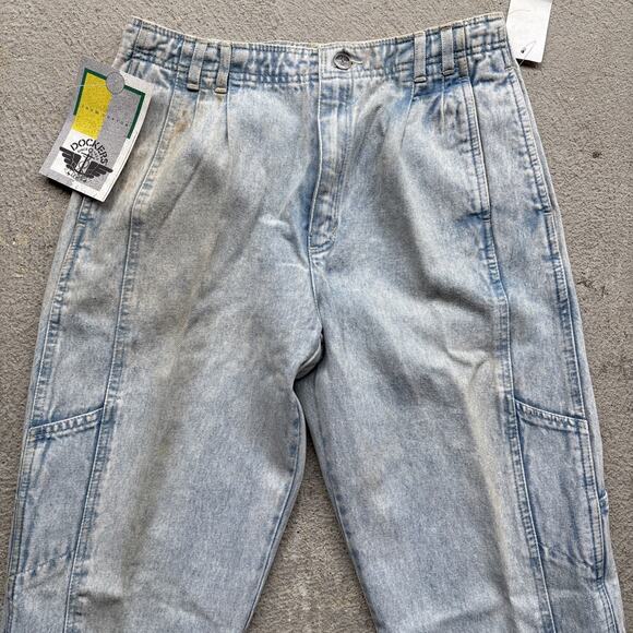Deadstock 90s Dockers Jeans 30x32 Pleated Denim Levi’s Baggy Acid Wash Vintage - Picture 3 of 16